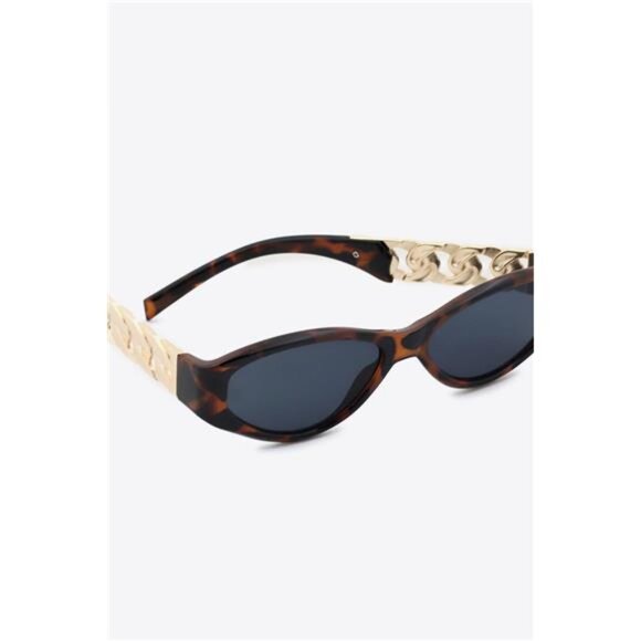 Chain Detail Temple Cat Eye Sunglasses - Picture 12 of 16